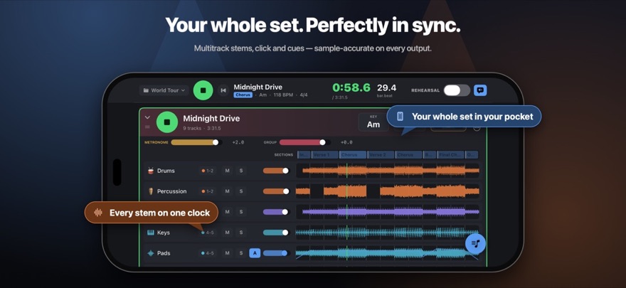 Backline multitrack view