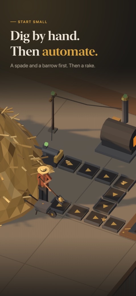 Needle Tycoon digging by hand
