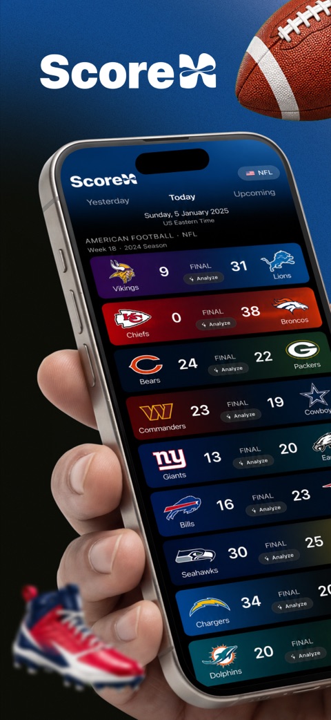 ScoreX NFL scores